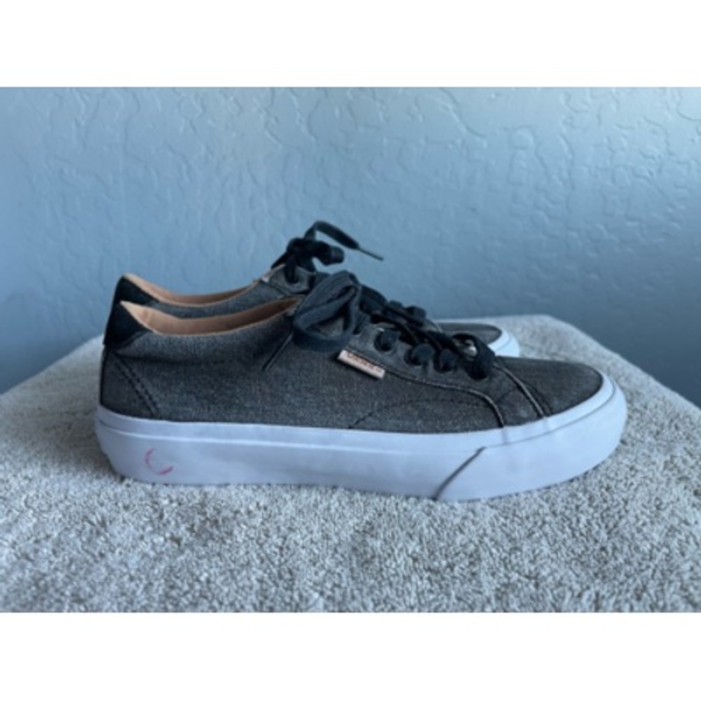 Vans Unisex Athletic Sneakers Gray White 721454 Low Top Lace Up M 4.5 W 6 M